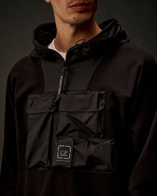 METROPOLIS SERIES STRETCH FLEECE MIXED HALF ZIP 2