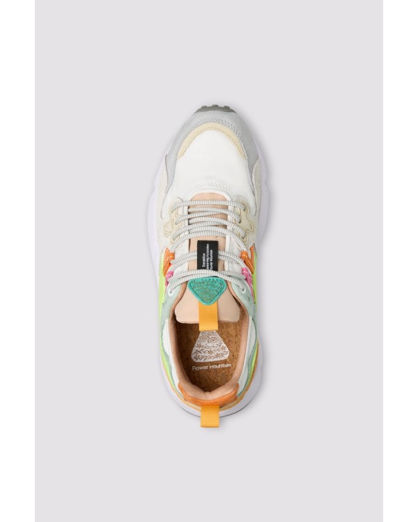 YAMANO 3 WOMAN SUEDE/NYLON WHITE/YELLOW FLUO L.GRE 2