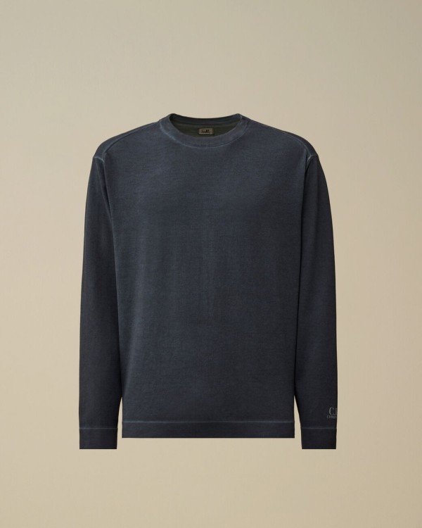 COTTON CREPE DOUBLE DYED CREWNECK SWEATER
