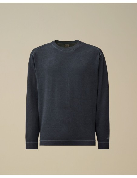 COTTON CREPE DOUBLE DYED CREWNECK SWEATER