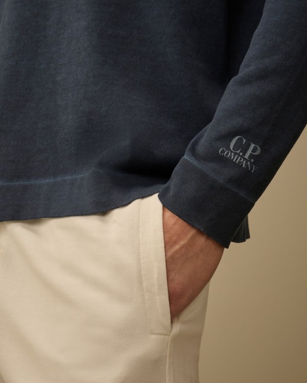 COTTON CREPE DOUBLE DYED CREWNECK SWEATER 2