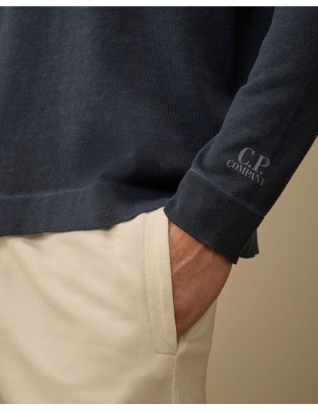 COTTON CREPE DOUBLE DYED CREWNECK SWEATER