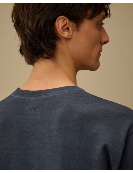COTTON CREPE DOUBLE DYED CREWNECK SWEATER